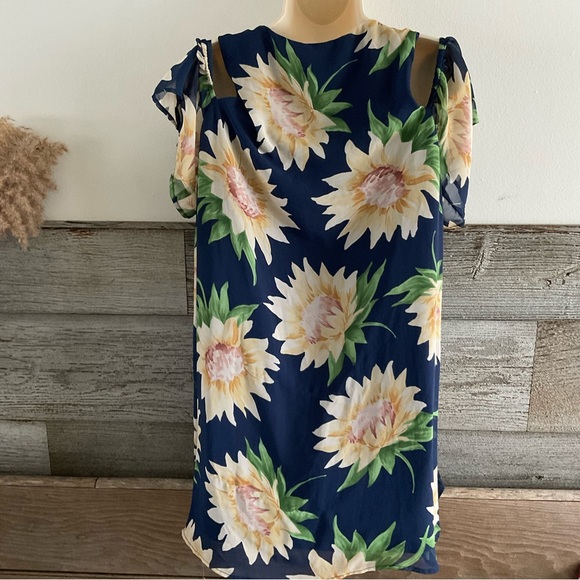 Show Me Your MuMu Birdie Ruffle Sunflower Dream Peek A Boo Mini Dress-Medium - Picture 4 of 5